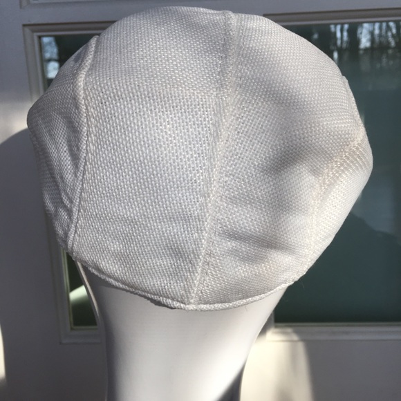 NEW linen golf newsboy sun cool summer hat white - Picture 3 of 5